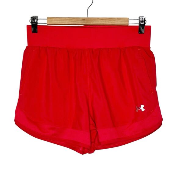 Under Armour Womens Woven Training Short Red Size Small Loose Athletic Running - Picture 1 of 7